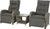 Loungeset Duoset Melia 2 verstelbare stoelen + gratis tafel - Balkonset