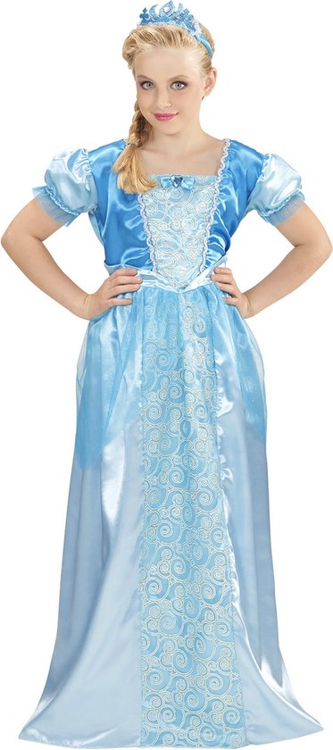 Frozen Kostuum | Blauwe Sneeuwprinses | Meisje | Maat 158 | Carnaval kostuum | Verkleedkleding