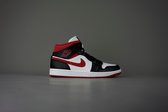 NIKE AIR JORDAN 1 MID ''GYM RED BLACK WHITE'' 554724-122 Maat 44.5 Rood;Zwart;Wit