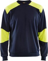 Blaklader Vlamvertragend sweatshirt 3458-1762 - Marine/High Vis Geel - L