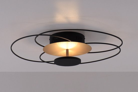 4 jaar garantie op LED - Highlight Fiore plafondlamp - ingebouwde dimmer 3 standen - LED geïntegreerd - goud zwart