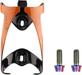 Bidonhouder Voor Fiets - Drinkfles Houder - Voor Racefiets & Mountainbike - Frame Montage - Lichtgewicht - Carbon - Oranje Zwart