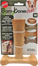 Spot Bam-Bones Plus Easy Grip - Veilig Kauwbot voor Honden - Speciaal voor Sterke Kauwers - Verzorgt het Gebit van de Hond - Rund of Kip - S/M/L - Maat: Medium, Smaak: Kip