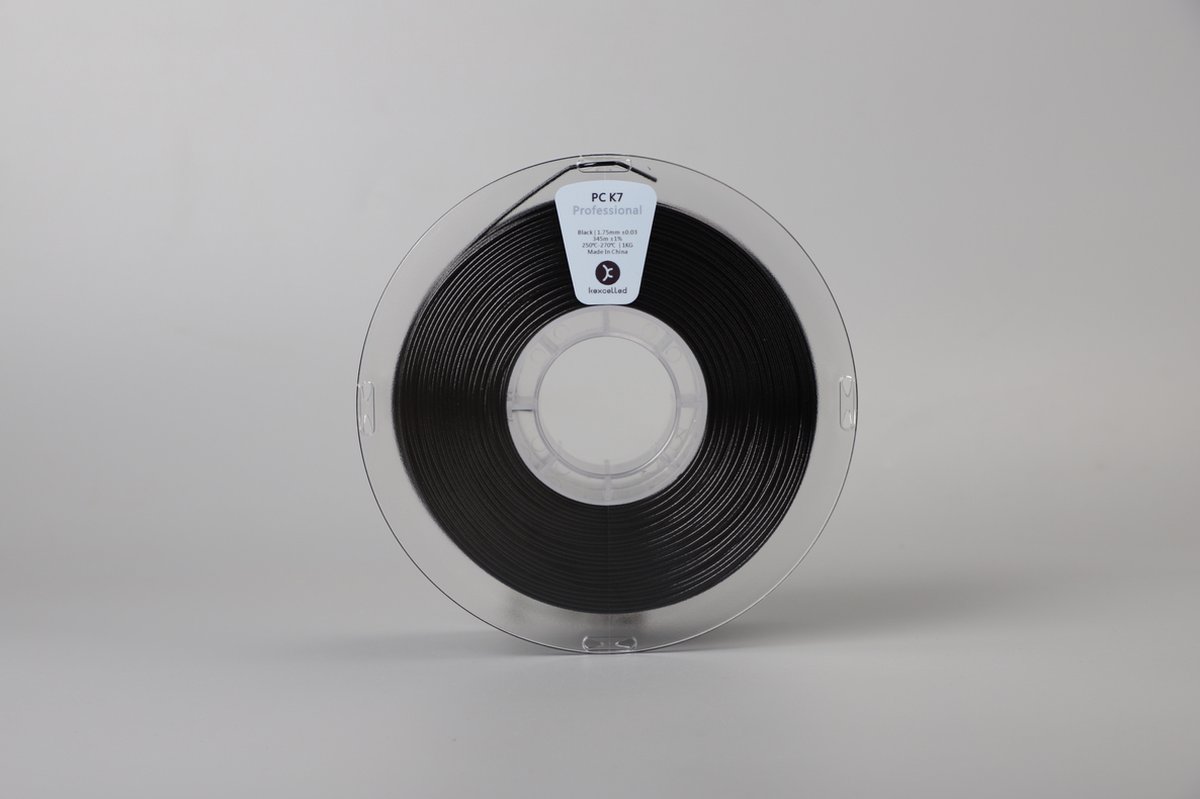 Kexcelled PC PolyCarbonaat K7 Black/Zwart - ±0.03 mm - 1 kg - 1.75 mm - 3D printer filament