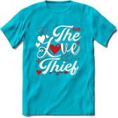 The Love Thief - Valentijn T-Shirt | Grappig Valentijnsdag Cadeautje voor Hem en Haar | Dames - Heren - Unisex | Kleding Cadeau | - Blauw - XXL