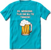 Zo Weekend, Tijd Om Bij Te Tanken T-Shirt | Bier Kleding | Feest | Drank | Grappig Verjaardag Cadeau | - Blauw - S