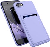 kwmobile hoesje voor Apple iPhone SE (2022) / SE (2020) / 8 / 7 - Telefoonhoesje met pasjeshouder - Smartphone hoesje in lavendel