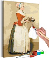 Doe-het-zelf op canvas schilderen - The Chocolate Girl.