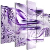 Schilderij - Underwater Harp (5 Parts) Wide Violet.