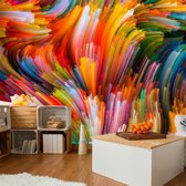 Fotobehangkoning - Behang - Vliesbehang - Fotobehang Regenboog Kleuren Kunst - Rainbow Waves - 200 x 140 cm