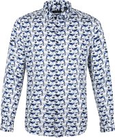 Dstrezzed - Overhemd Vogels Wit - M - Heren - Modern-fit