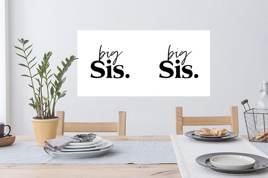 Stickers muraux - Sticker Foil - Big Sis - Proverbes - Big Sister - Citations - Sisters - 80x40 cm - Film Adhésif - Stickers muraux Chambre Enfant - Papier Peint Auto-Adhésif