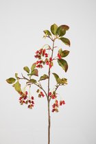 Kunsttak - Enkianthus - rode bloemen - topkwaliteit decoratie - 2 stuks - zijden tak - Groen - 97 cm hoog
