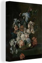 Peinture sur toile Nature Morte aux Fleurs, Cornelia van der Mijn, 1762 - 30x40 cm - Décoration murale