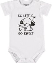 Baby Rompertje met tekst 'So little, so sweet' |Korte mouw l | wit zwart | maat 50/56 | cadeau | Kraamcadeau | Kraamkado