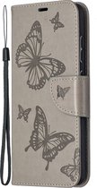 Mobigear Telefoonhoesje geschikt voor Samsung Galaxy A52 Hoesje | Mobigear Butterfly Bookcase Portemonnee | Pasjeshouder voor 2 Pasjes | Telefoonhoesje voor Pinpas / OV Kaart / Rijbewijs - Grijs