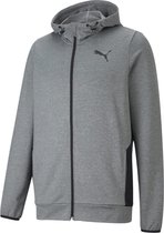 PUMA RTG FZ-hoodiejack met volledige ritssluiting voor heren, grijs, grote maten tot 4XL