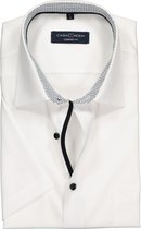 CASA MODA comfort fit overhemd - korte mouw - wit (contrast) - Strijkvrij - Boordmaat: 42