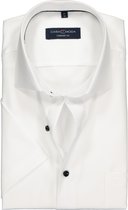 CASA MODA comfort fit overhemd - korte mouw - wit structuur - Strijkvrij - Boordmaat: 50