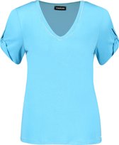 TAIFUN Dames Basic shirt met geraffineerde korte mouwen