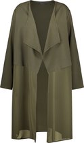 SAMOON Dames Elegant lang vest met applicatie van chiffon