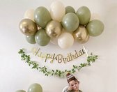 Ballonnen set 19stuks - groen goud beige - babyshouwer - feest - verjaardag-  jungle - dinosauriërs - party - kinderfeest - ballon - ballonnen - ballonnen set