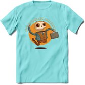 Casual skelet T-Shirt Grappig | Dieren halloween Kleding Kado Heren / Dames | Animal Skateboard Cadeau shirt - Licht Blauw - L