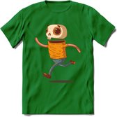 Casual skelet T-Shirt Grappig | Dieren halloween Kleding Kado Heren / Dames | Animal Skateboard Cadeau shirt - Donker Groen - 3XL