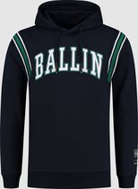 Ballin Amsterdam -  Heren Slim Fit   Hoodie  - Blauw - Maat XS