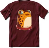 Hello there T-Shirt Grappig | Dieren kikker Kleding Kado Heren / Dames | Animal Skateboard Cadeau shirt - Burgundy - L