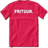 Frituur - Snack T-Shirt | Grappig Verjaardag Kleding Cadeau | Eten En Snoep Shirt | Dames - Heren - Unisex Tshirt | - Roze - XL