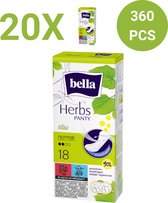 Bella Herbs Inlegkruisje Tilia Normaal (18 stuks Per Pak) pak van 20, Kruid Tilia, Ademend, deo vers, waarde pakket, Voordeelverpakking - 360 stuks