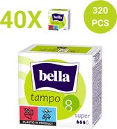 Bella Tampo Super (8 stuks per verpakking) , pak van 40, Tampons, zonder applicator, veilig touwtje, Voordeelverpakking - 320 stucks