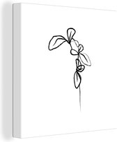Line art illustration fleur gracieuse sur fond blanc toile 2cm 20x20 cm - petit - tirage photo sur toile (Décoration murale salon / chambre) / Peintures Fleurs sur toile