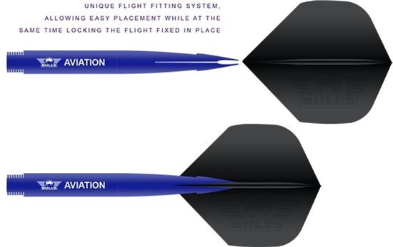 Bulls Aviation Aluminium Dartshafts - ZwartBlauw - In Between - (1 Set) van Bull's — afbeelding 5