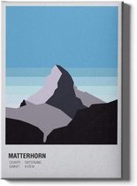 Walljar - Matterhorn Switserland Day - Muurdecoratie - Canvas schilderij