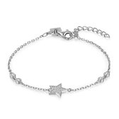 Twice As Nice Armband in zilver, ster met zirkonia, 4 zirkonia  16 cm+3 cm