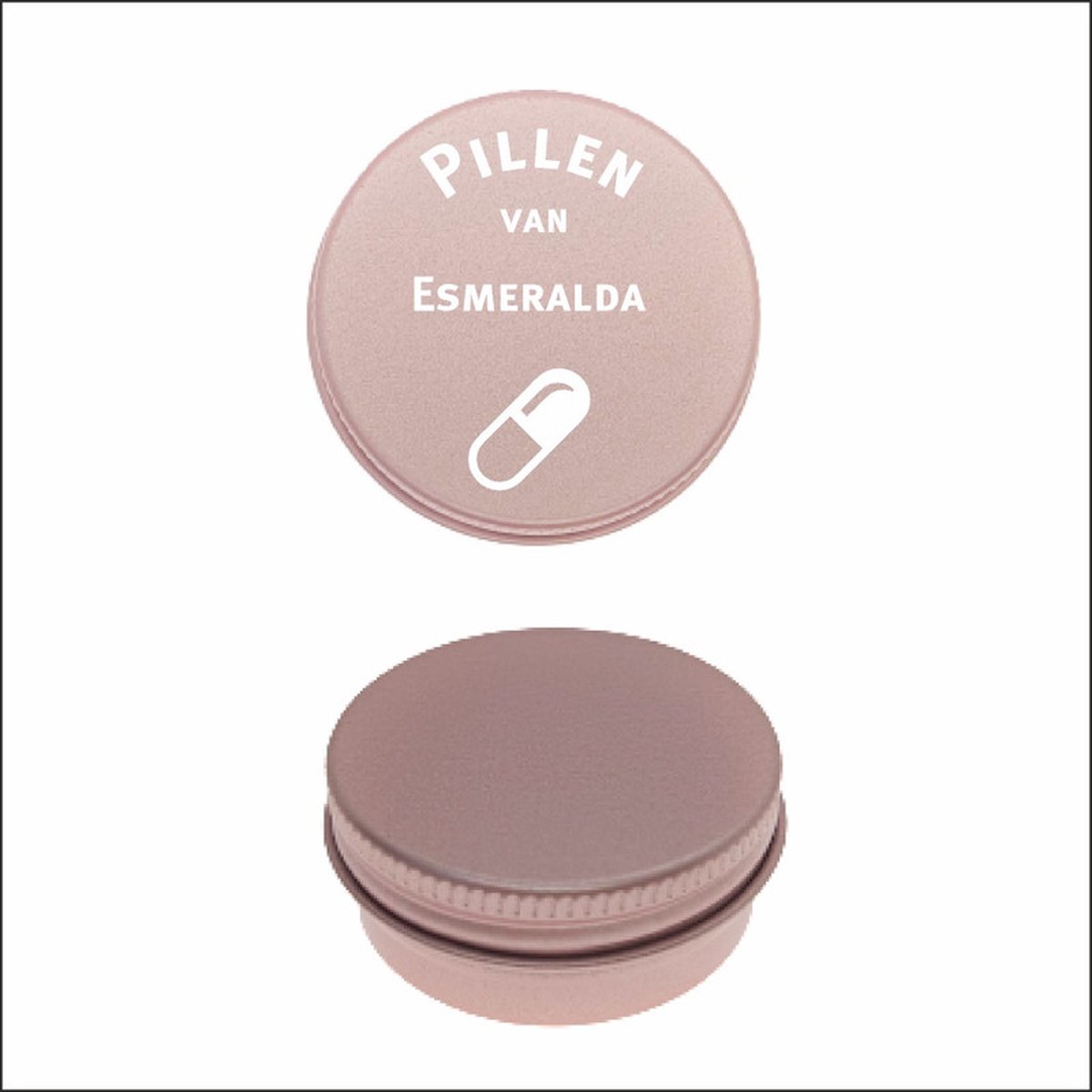 Goedkoopste Pillen Blikje Met Naam Gravering - Esmeralda