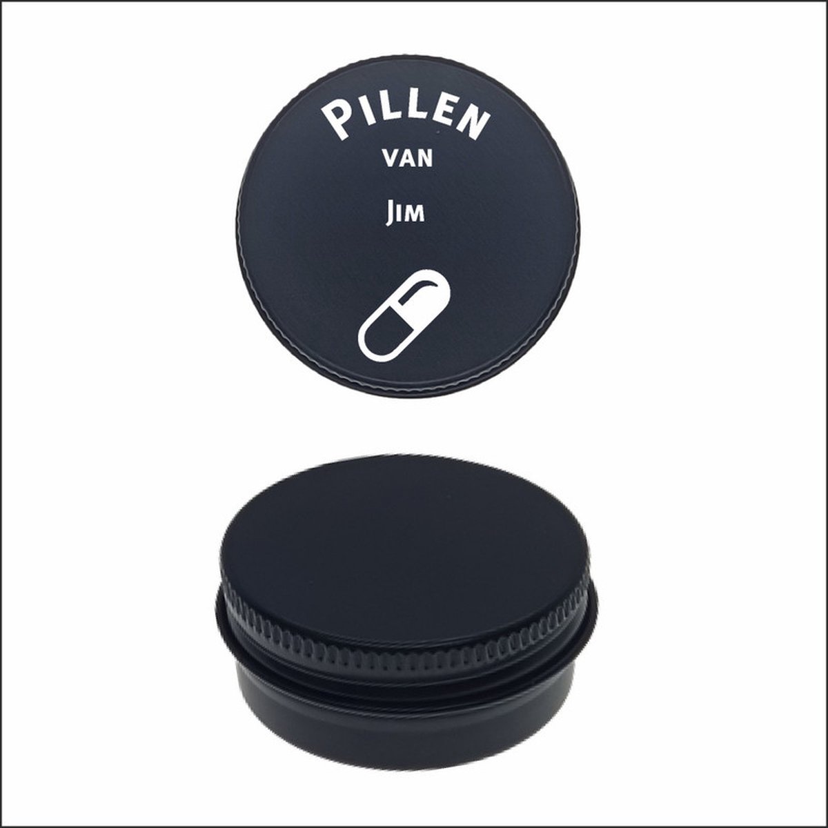 Goedkoopste Pillen Blikje Met Naam Gravering - Jim