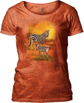 Ladies T-shirt Mama and Baby Zebra L