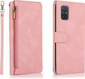 Book Case Samsung Galaxy A71 | Hoogwaardig PU Leren Telefoonhoesje | Pasjeshouder | Roze