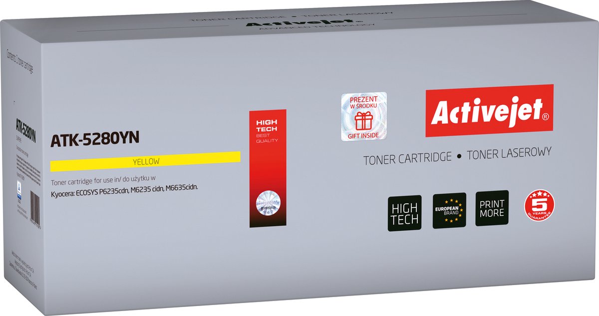 ActiveJet ATK-5290CN toner voor Kyocera-printer; Kyocera TK-5290C vervanging; Opperste; 13000 pagina's; cyaan.
