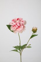 Kunstbloem - Dahlia Diva - topkwaliteit decoratie - 2 stuks - zijden bloem - Geel - 57 cm hoog
