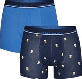 Happy Shorts 2-Pack Boxershorts Heren Bier Print - Maat M