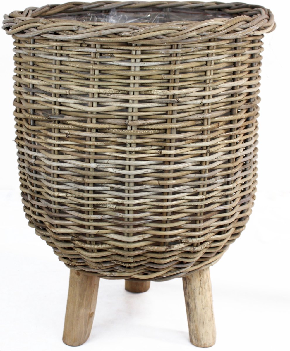 MigoStyling - Planten Mand - Op Poten - Rond Ø41cm - H 54cm - Rotan