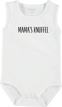 Baby Rompertje met tekst 'Mama's knuffel' | mouwloos l | wit zwart | maat 50/56 | cadeau | Kraamcadeau | Kraamkado