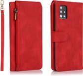 Book Case Samsung Galaxy A51 | Hoogwaardig PU Leren Telefoonhoesje | Pasjeshouder | Rood