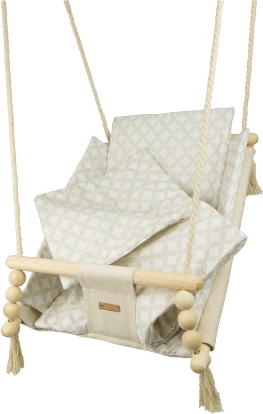 Babyschommel - voor binnen - crème met diamant - tot 20 kg van Rena. — afbeelding 4