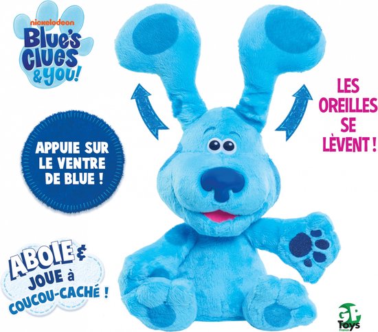 Pluche kiekeboe + geluid - Blue's, clues & you - blauw - 30cm. — afbeelding 4