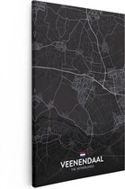 Artaza - Peinture sur Canevas - Carte de la ville Veenendaal en noir - 20x30 - Petit - Photo sur Toile - Impression sur Toile